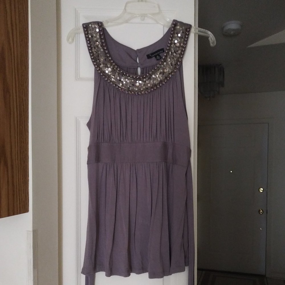 Forever 21 Taupe Embellished Top - M
